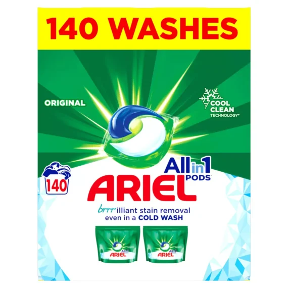 (Envío gratuito) Cápsulas Ariel All in One, 140 lavados